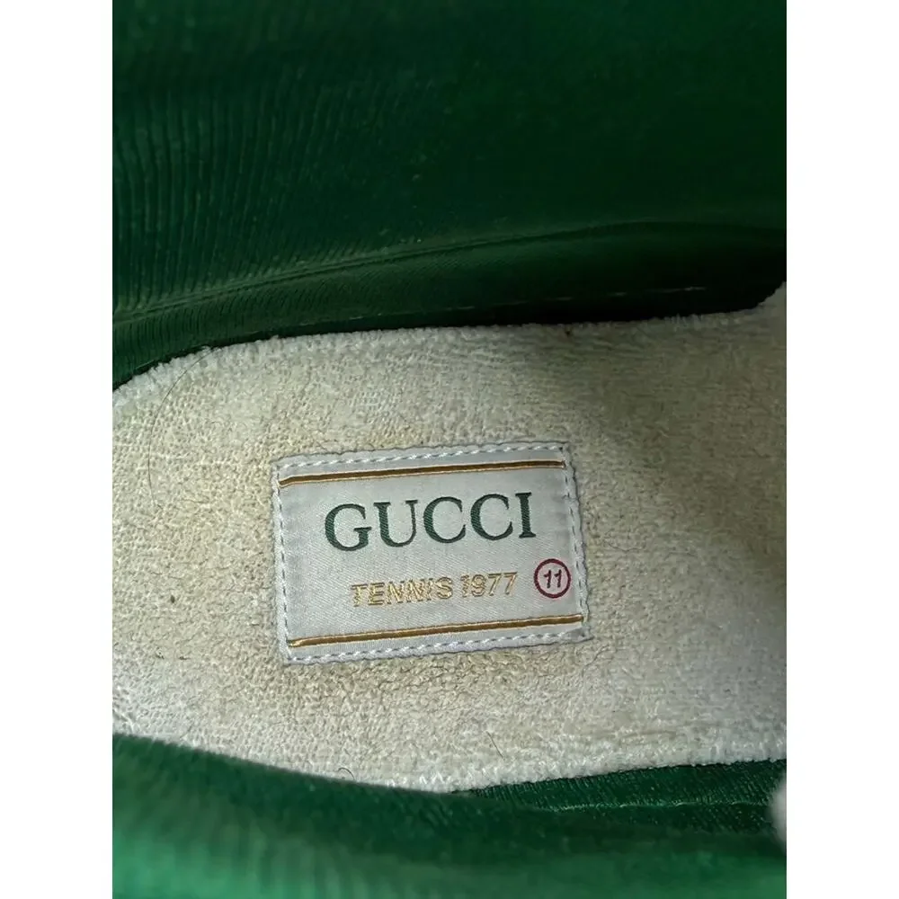 Men's Size 11.5 Gucci Tennis 1977 White GG Canvas Web Hight Top SPB-JB 366629